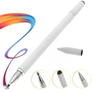 iAccessories 3 in 1 Stylus with Ballpoint Pen for iPhone, iPad, Android - White