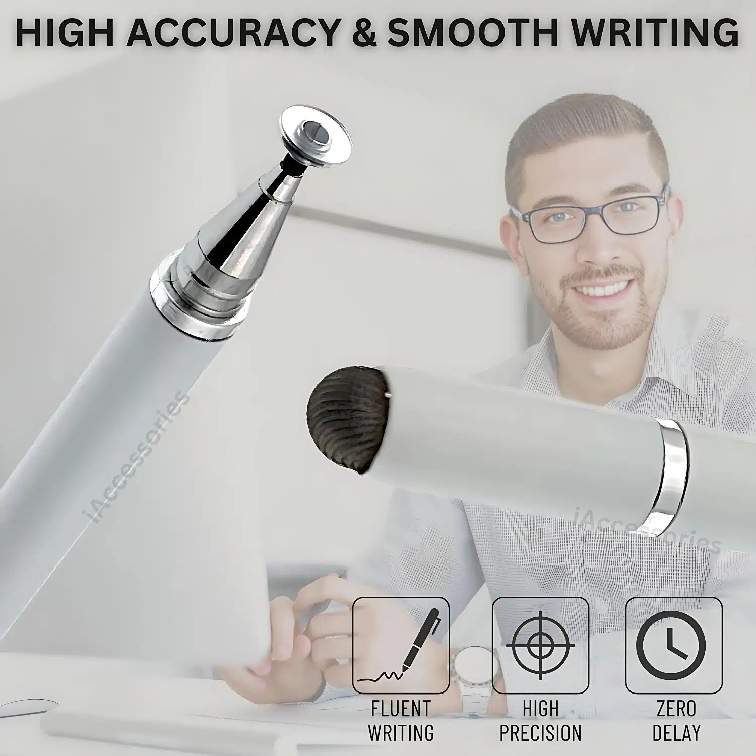 iAccessories 3 in 1 Stylus with Ball Point pen for all Touch Screen Devices White-7