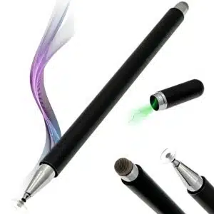iAccessories 2 Way Magnetic Stylus Pen with Fiber & Fine Point Silicone Disc Tip - Black