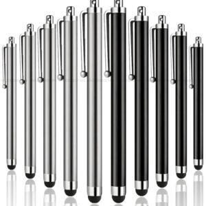 iAccessories Silver & Black Universal Stylus Pens (Pack of 10) | Dual-Color Touch Pens