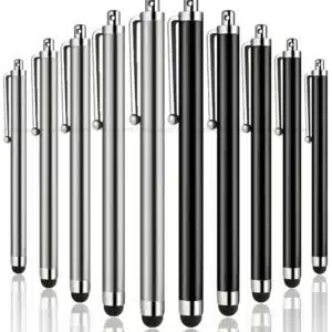 iAccessories Silver & Black Universal Stylus Pens (Pack of 10) | Dual-Color Touch Pens