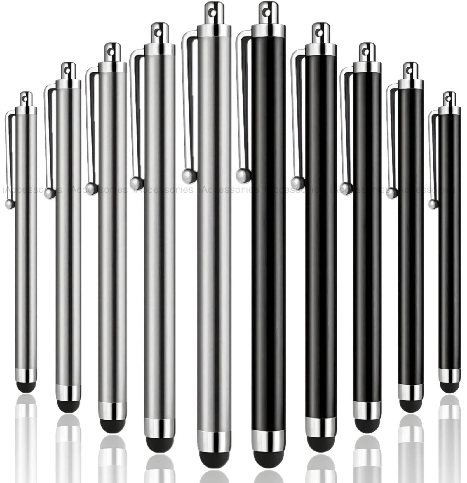 iAccessoriesPrecisionUniversalCapacitiveStylusforAllTouchScreensDevices_iPhone_iPad_Tablets_Tabs_AndroidMobilePhones-Packof10-SILVER-BLACK.jpg