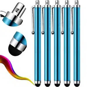 Universal Capacitive Stylus Pens - Pack of 5 (Aqua Blue)