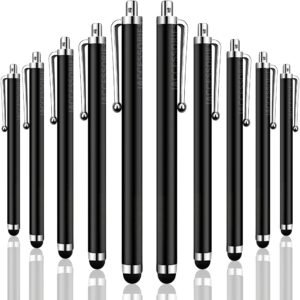 iAccessories Universal Capacitive Stylus Pens for All Touchscreen Devices Compatible with iPhone, iPad, Android Tablets, Mobile Phones - Pack of 10 - Black