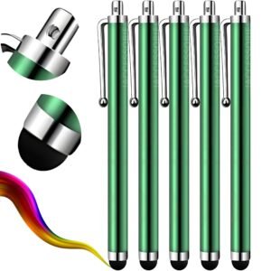 iAccessories Green Universal Stylus Pens (Pack of 5) | Precision Touch Control
