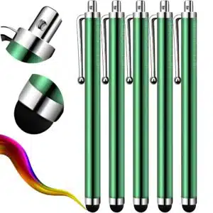 iAccessories Green Universal Stylus Pens (Pack of 5) | Precision Touch Control