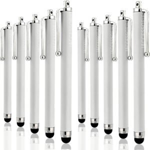 iAccessories Universal Capacitive Stylus Pens for All Touchscreen Devices Compatible with iPhone, iPad, Android Tablets, Mobile Phones - Pack of 10 - White