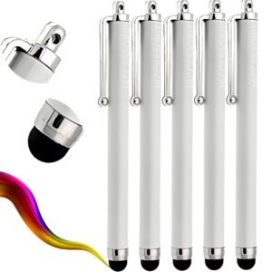 Universal Capacitive Stylus Pens - Pack of 5 (White)