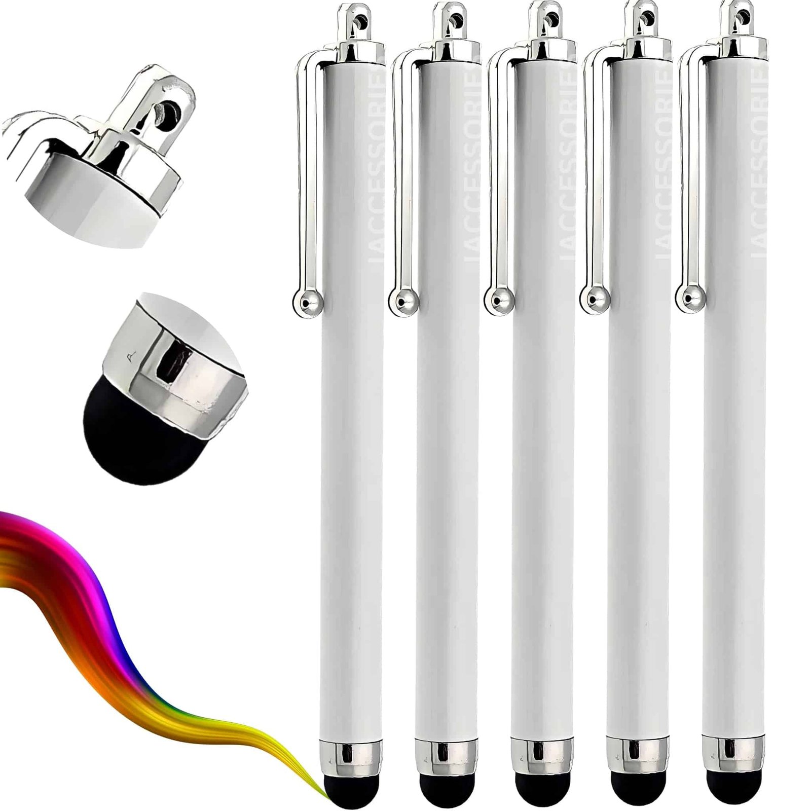 iAccessoriesUniversalCapacitiveStylusPenCompatiblewithAllTouchScreensDevicesMobilePhonesAndroidTabletiOSWindowsSmartphones-White-5PAC.jpg