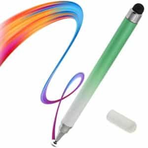 iAccessories 2-Way Dual Sided Silicon Tip Stylus Pen Compatible with All Touch Screen Devices Tablets iPad iPhone Android Mobile Phones - Gradient Green
