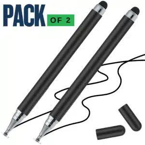 Dual-Sided Universal Stylus Pen – Pack of 2 (Black)