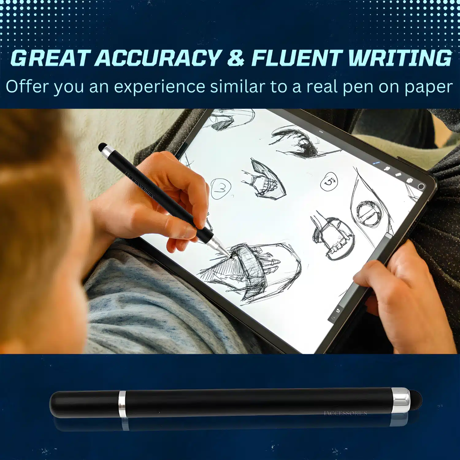 iAccessories 2 Way Stylus Pen for all Touch Screen Devices Black-6