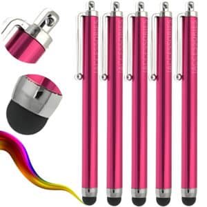 Universal Capacitive Stylus Pens – Pack of 5 (Hot Pink)