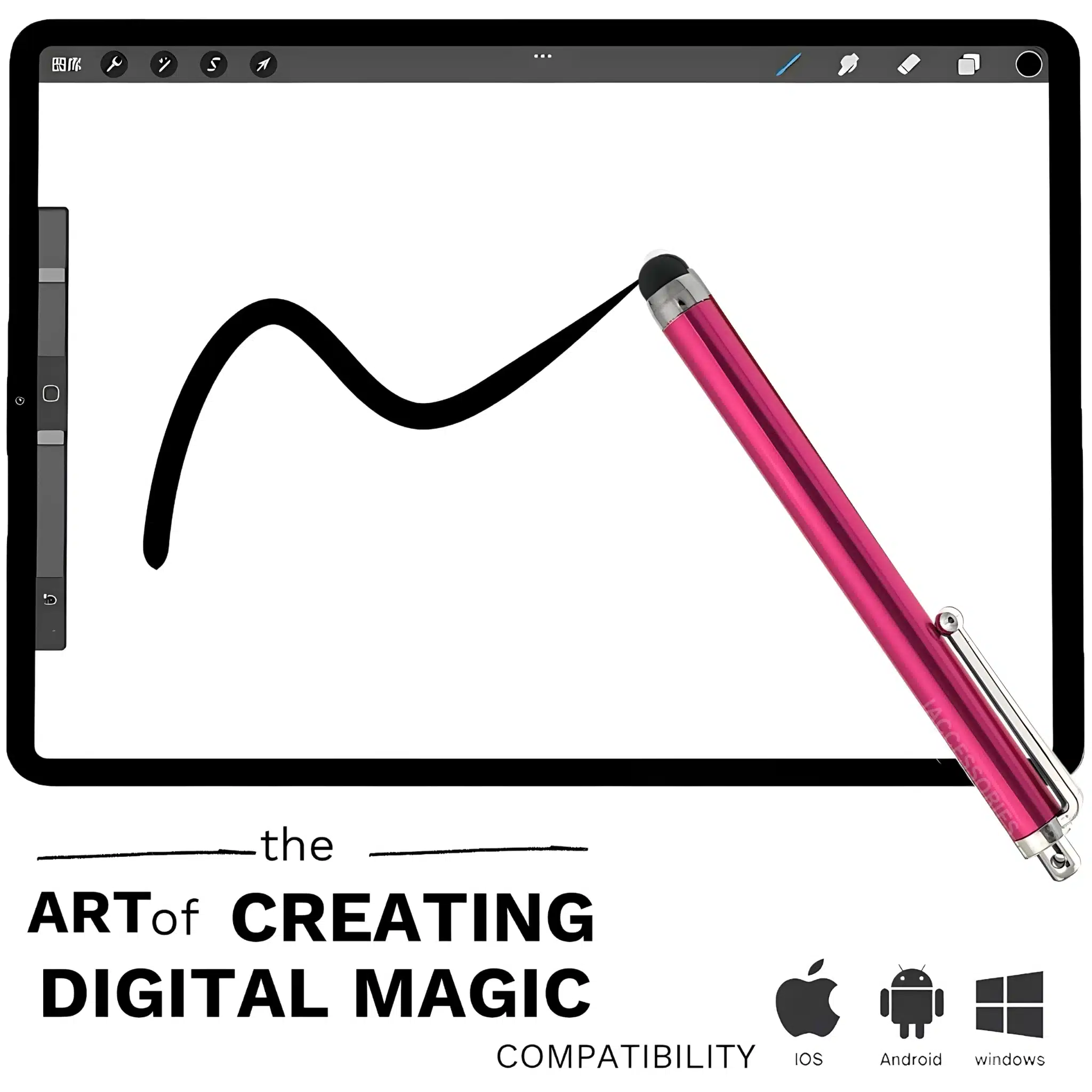 iAccessories Universal Capacitive Stylus Pen Compatible with All Touch Screens Devices Mobile Phones Android Tablet iOS Windows Smartphones – Hot Pink-6