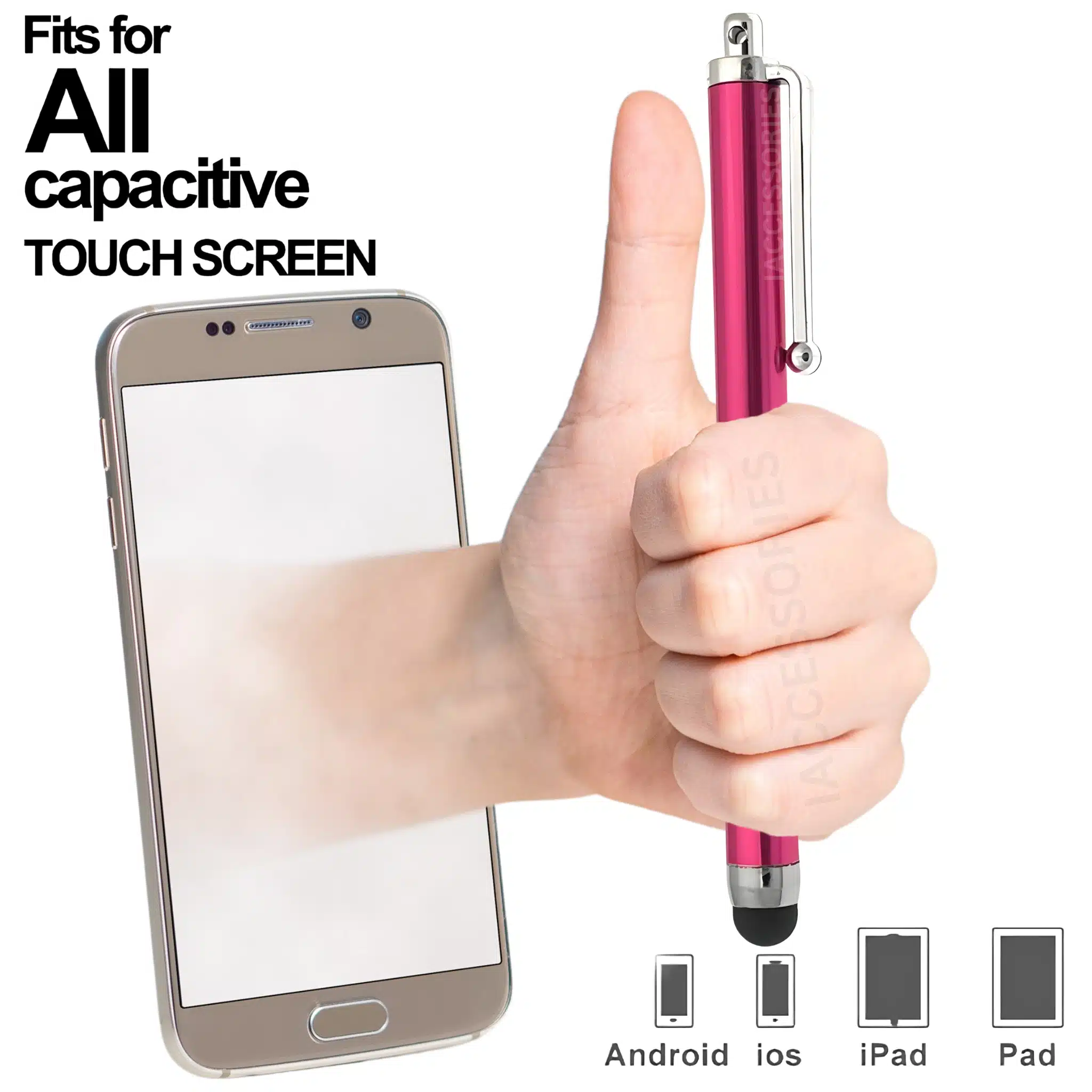 iAccessories Universal Capacitive Stylus Pen Compatible with All Touch Screens Devices Mobile Phones Android Tablet iOS Windows Smartphones – Hot Pink-9