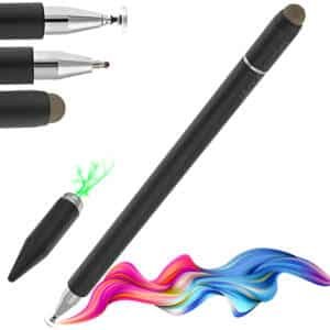 3-in-1 Stylus with Ball Point Pen – Magnetic Metal Body (Black)