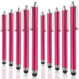 iAccessories Universal Capacitive Stylus Pen for All Touch Screen Devices – Pack of 10 | Hot Pink