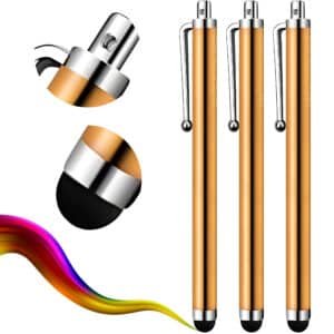 iAccessories Universal Capacitive Stylus Pen for All Touch Screen Devices – Pack of 3 | Gold