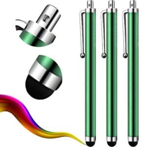 iAccessories Universal Capacitive Stylus Pen for All Touch Screen Devices – Pack of 3 | Green