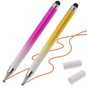 Dual-Sided Universal Stylus Pen for All Touch Screen Devices – Pack of 2 | Pink & Yellow