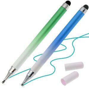 iAccessories Dual-Sided Universal Stylus Pen for All Touch Screen Devices – Pack of 2 | Green & Blue