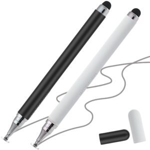iAccessories Dual-Sided Universal Stylus Pen for All Touch Screen Devices – Pack of 2 | Black & White