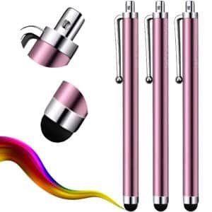 iAccessories Universal Capacitive Stylus Pen for All Touch Screen Devices – Pack of 3 | Rose Gold