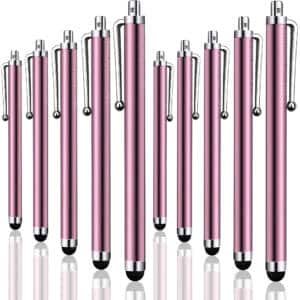 iAccessories Universal Capacitive Stylus Pen for All Touch Screen Devices – Pack of 10 | Rose Gold