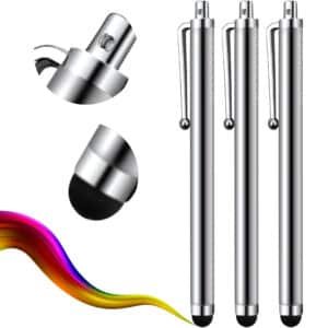 iAccessories Universal Capacitive Stylus Pen for All Touch Screen Devices – Pack of 3 | Silver