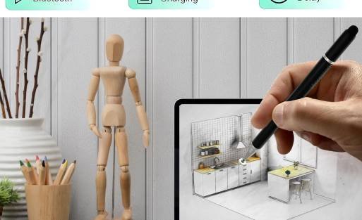 iAccessories Fine Point Silicone Disc Tip 3 in 1 Stylus with Ball Point Pen for All Touch Screen Devices Android Mobile Phones Tablets Pads - Black-7